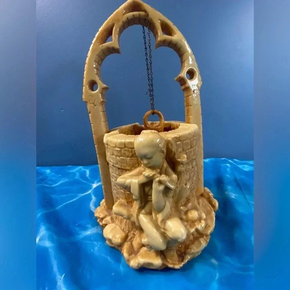 Vintage - Resin Child w/ Flute Wishing Well Ashtray - Rare, Immaculate Condition - Picture 3 of 16